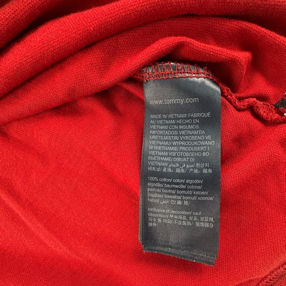 Tommy Hilfiger Men L Polo Shirt Adult Red Slim Fit Embroidered Crest‎ Logo Large - Picture 7 of 13